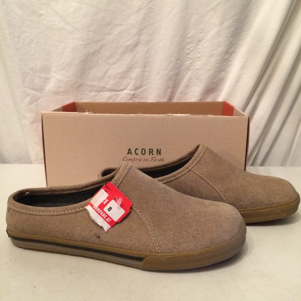 Acorn Almond mules size 8M NEW